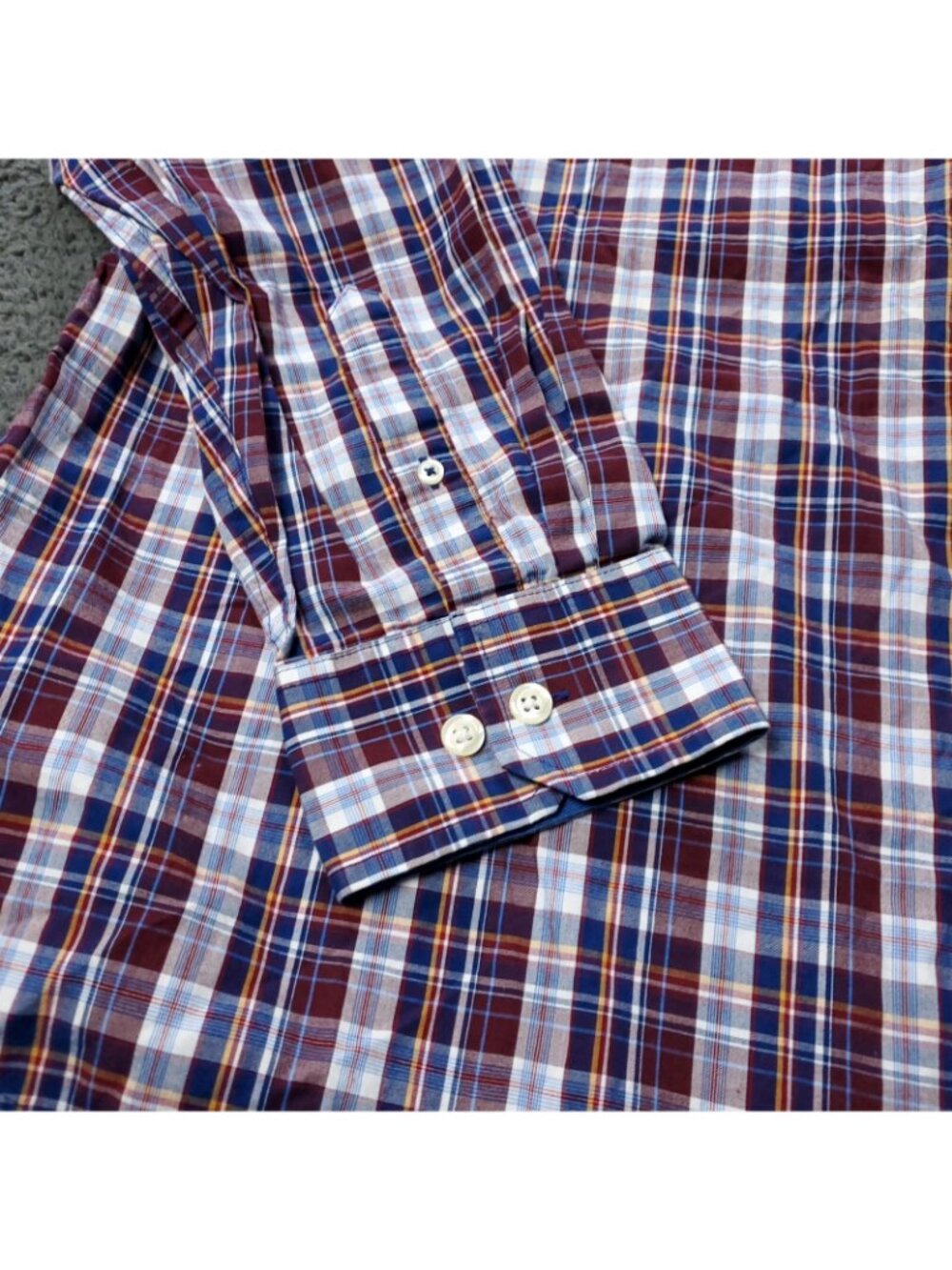 IZOD Button Shirt Mens Size XXL 2XL Red Plaid Long Sleeve Casual Checkered - Picture 7 of 7
